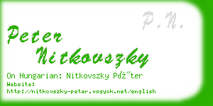 peter nitkovszky business card